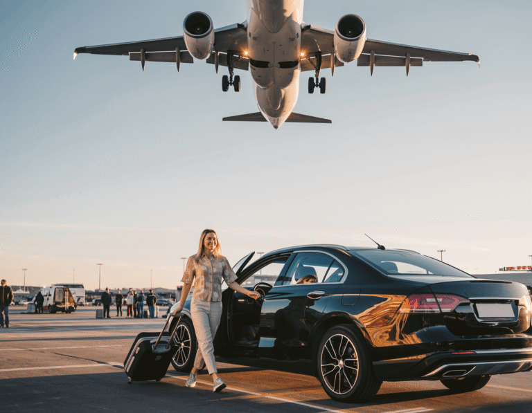 plane fying over stotfold taxis car
