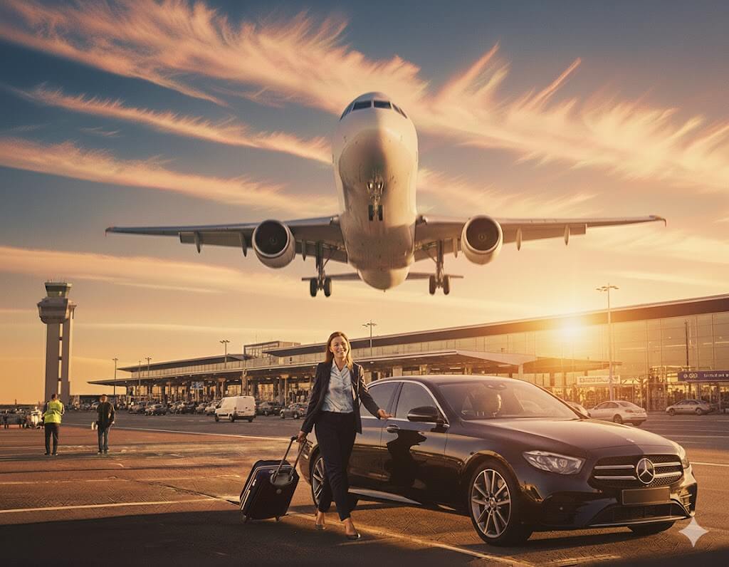 plane fying low over central taxis letchworth car