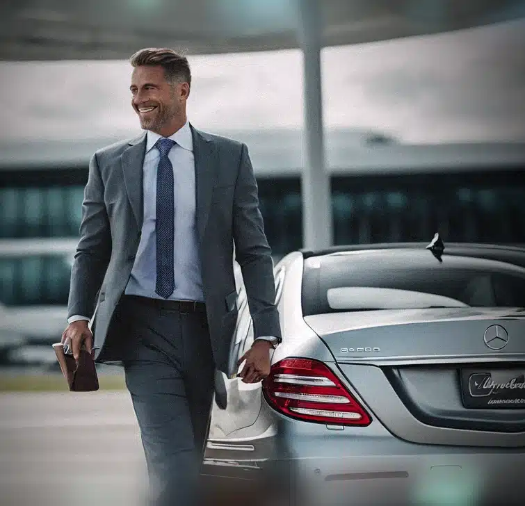 handsome passenger-walking past central taxis letchworth car