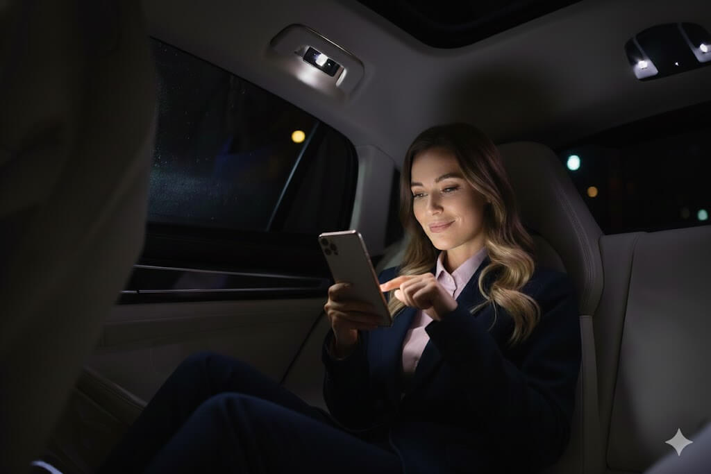 central taxis letchworth female passenger on phone